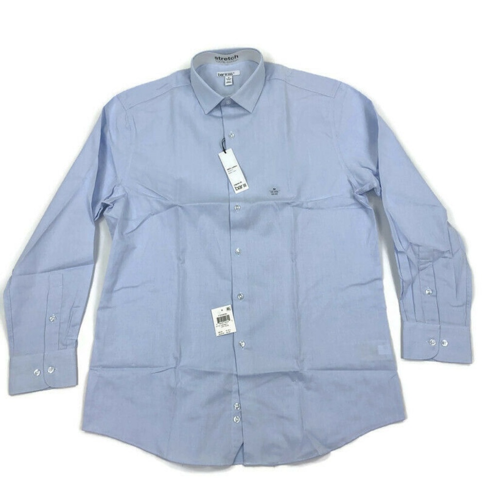 Bar III Mens Dress Shirt Regular Stretch Blue